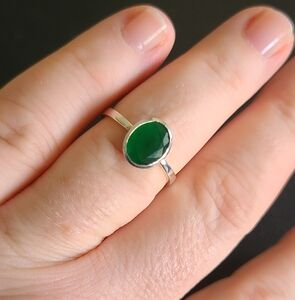 Faceted Green Onyx Ring